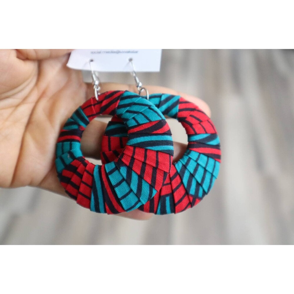 Fabric wrapped earrings, Ankara Earrings, Tribal earrings, African print earring